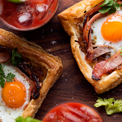 Start your morning right with an egg and bacon galette
