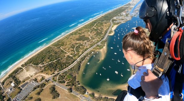 Soar over Surfers Paradise with this brand-new heli-skydive experience