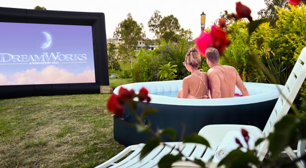 Hire a hot tub and screen movies in your backyard with help from Tubflix