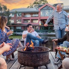 Snack on toasted s&#8217;mores and sip cocktails by your own personal fire pit at Robina Pavilion