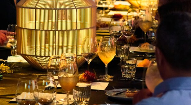 Indulge your senses with a fanciful five-course fire-cooked feast at HOTA&#8217;s Lux de la Luna dinner