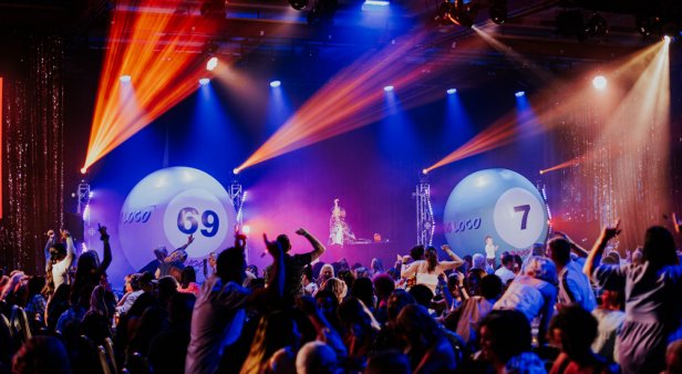 Enter the silly season with confetti cannons, comedy and lip-sync battles at this huge bingo rave