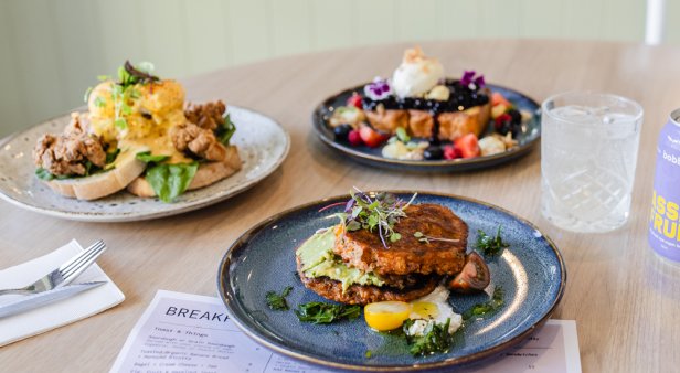 Feast on fried-chicken Bennys and blueberry-topped toast at Robina&#8217;s new Gathering Co.